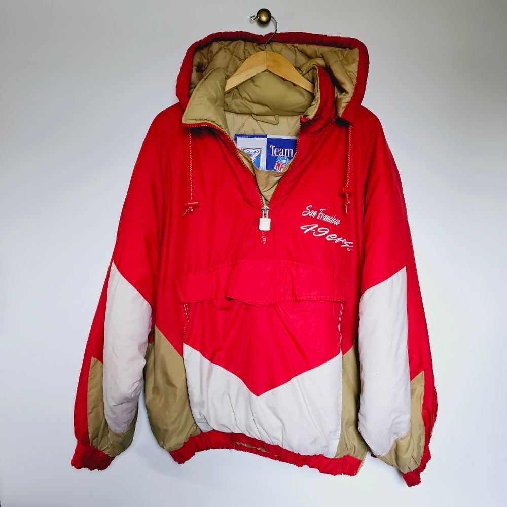 Vintage Logo 7 Retro 49ers San Francisco  Bomber Pullover Coat Team NFL